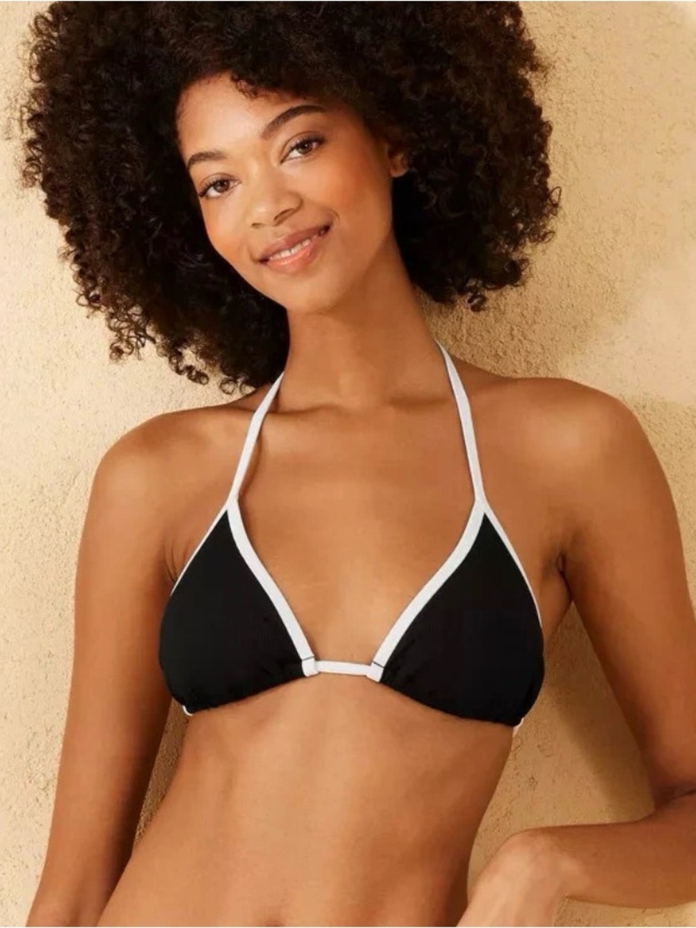 Shade & Shore Women's Ribbed Contrast Binding Triangle Bikini Top
Medium
NWT